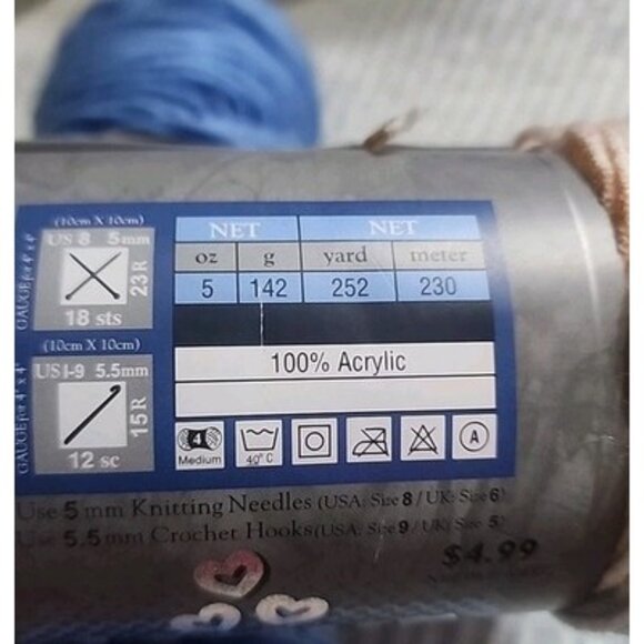 Lot Of 3 Yarns, I Love This Yarn And Baby Kitty Hat Kit, And Big Blue Craftsmart - Picture 8 of 16